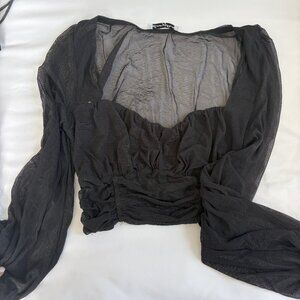 Black, Sheer Long Sleeve